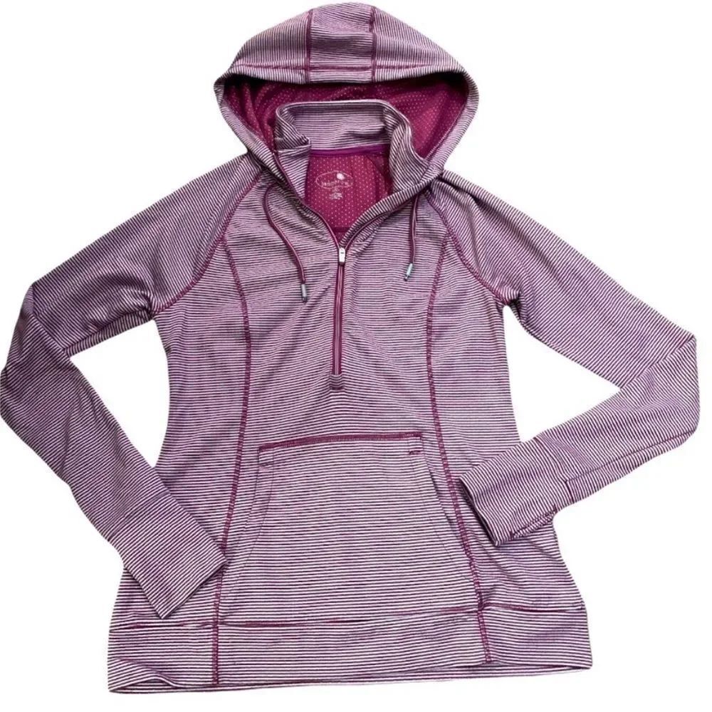Tangerine Athletic Hooded
Pullover Jacket Thumb Holes Women's Size
Small
